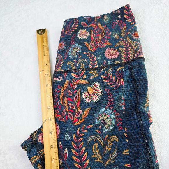 Yoga Democracy Bell Bottom Leggings XL Hippie Flare Leg Festival Floral Boho 70s - Picture 16 of 16